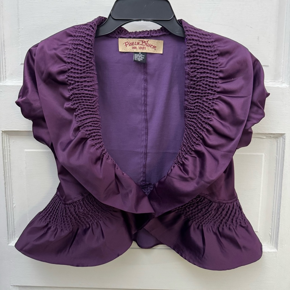 Paris Blues Plum Ruffle Shrug Blouse